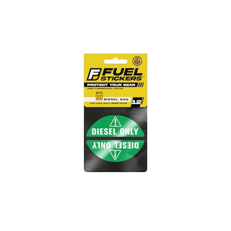 Fuel Stickers Diesel Label for Fuel Cap: Fleet Trucks, Box Truck, Van: Hvy-Dty, Ultra-Durable, 12PK Z-GCDGx12